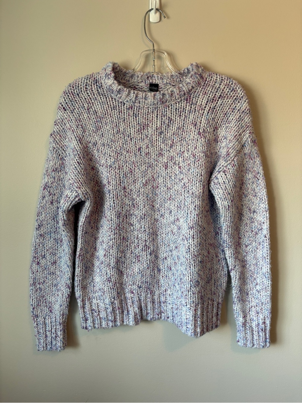 Icône Simons Lavender Periwinkle Confetti Marled Knit Crewneck Sweater Small S